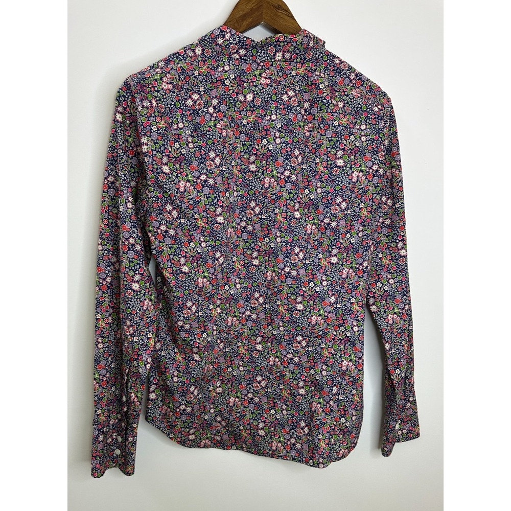 J.Crew Liberty Kayoko Floral Indigo Sunset Perfect Shirt G0534 Women's Size 6 - Picture 10 of 11